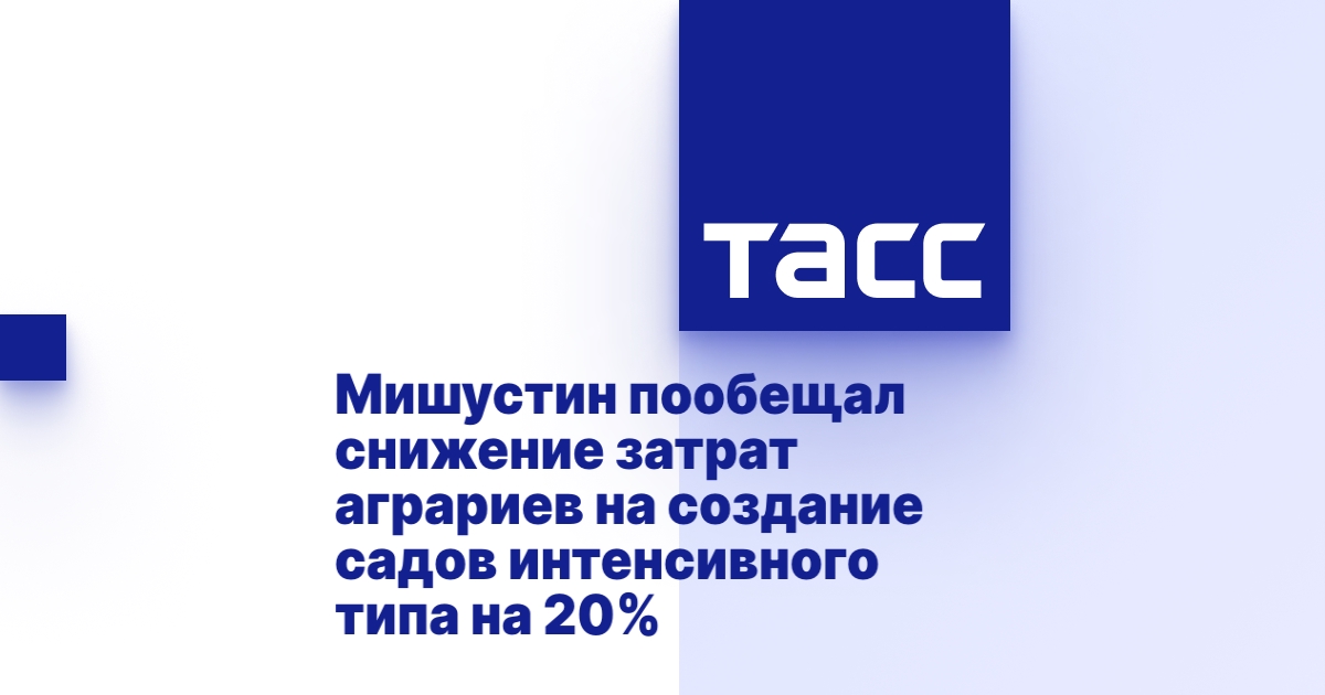 Мишустин пообещал снижение затрат аграриев на создание садов интенсивного типа на 20%